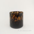 Vase en verre léopard de conception unique à la main